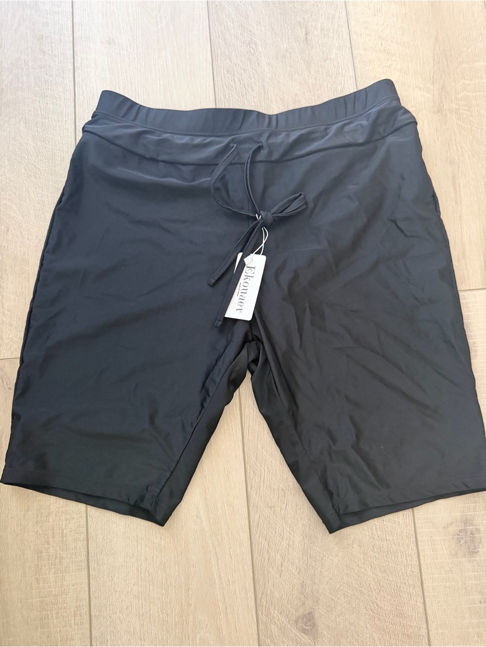 Black Drawstring Swim/Active Shorts
